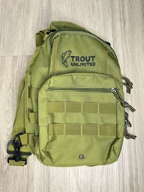 Trout Unlimited Sling Flyfishing Backpack small UTILITY Green